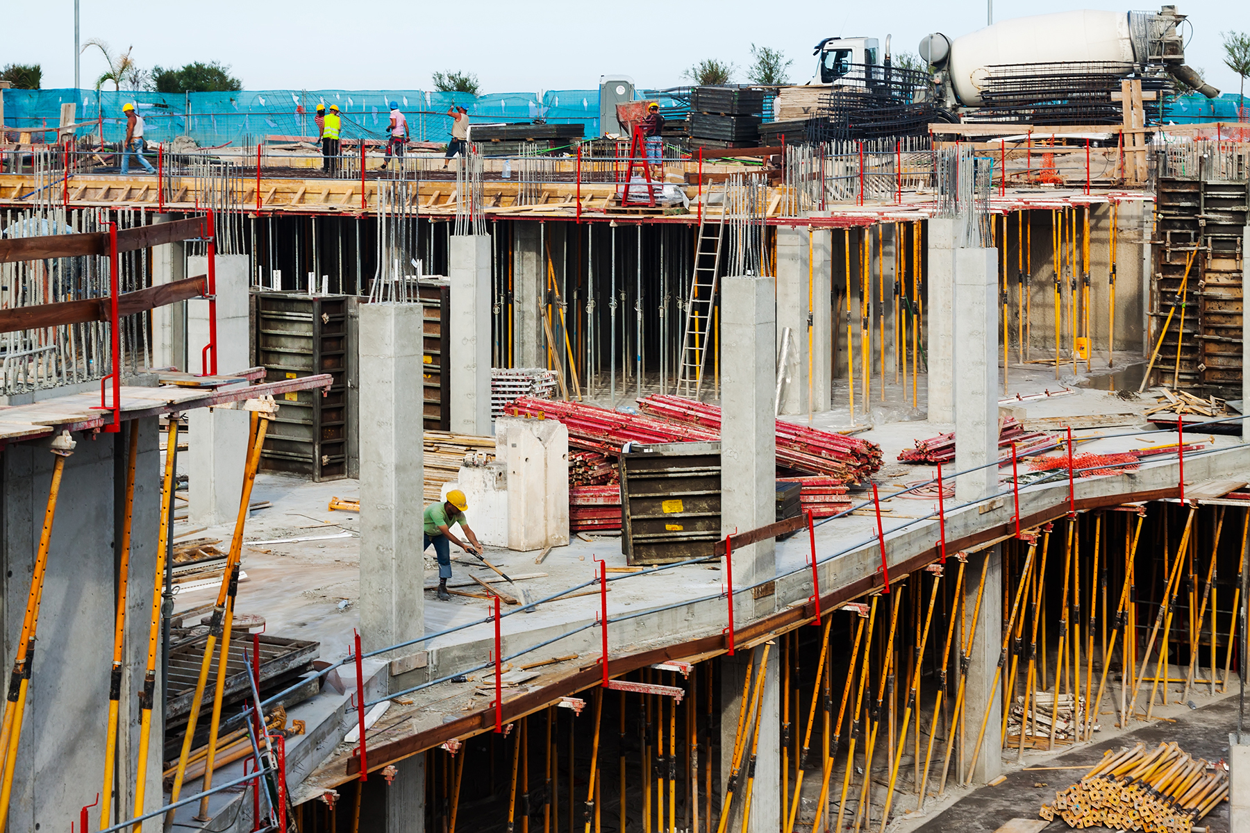building new concrete houses